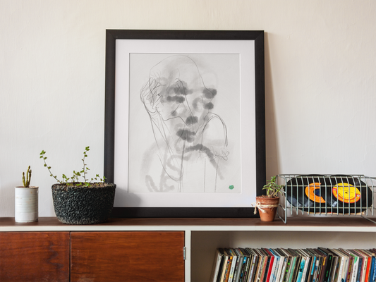 Again Faces, 13 x 16", Framed Giclee